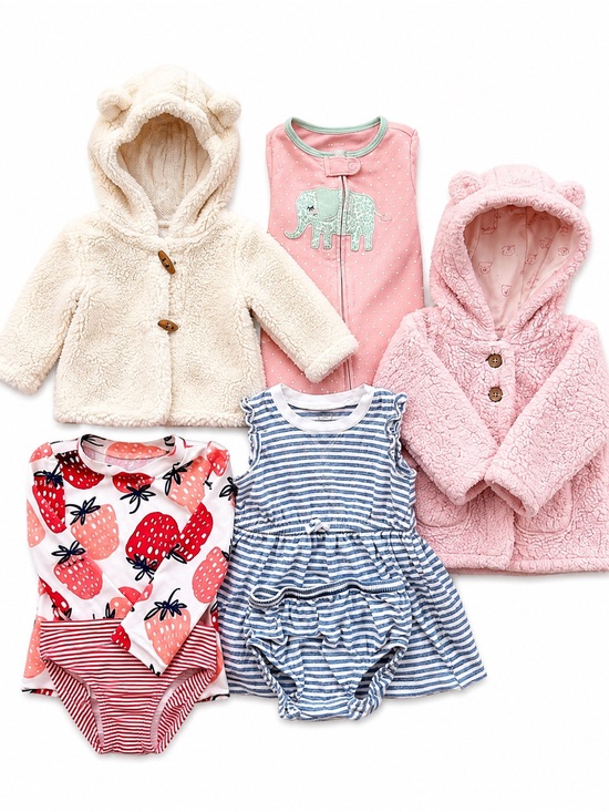 Carter's Other - Baby Girl 9 Month Clothing Bundle Coat Swimsuit Dress Sleeper Mixed bundle